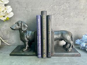 29cm Black Dachshund Bookends Sausage Dog Gift 3kg Pair
