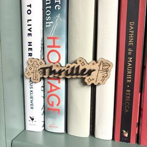 Book Lover Gift | Thriller Genre Divider Bookshelf Sign