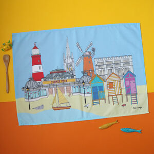 Norfolk Landmarks Tea Towel