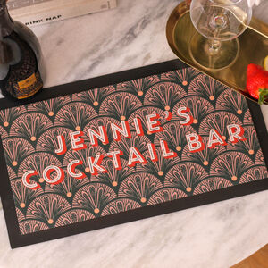 Personalised Art Deco Bar Runner For Family Home Cocktail Bar Or Pub