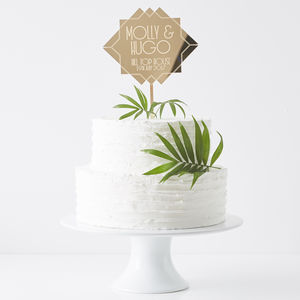 Personalised Art Deco Wedding Cake Topper