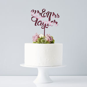 Personalised Mr And Mrs Wedding Cake Topper