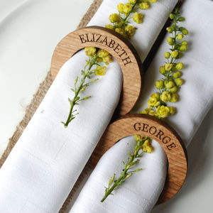 Personalised Oak Napkin Ring
