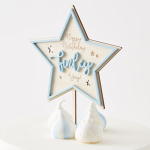 Personalised Star Birthday Cake Topper