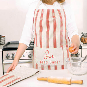 Personalised Striped Baking Apron