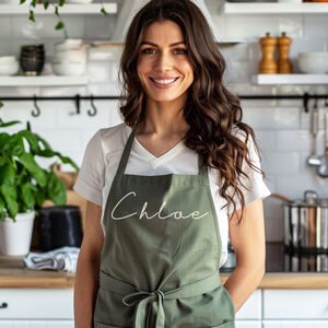 Personalised Unisex Cooking Apron With Handwritten Name Print