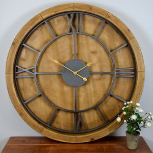 Solid Wood Large Wall Clock